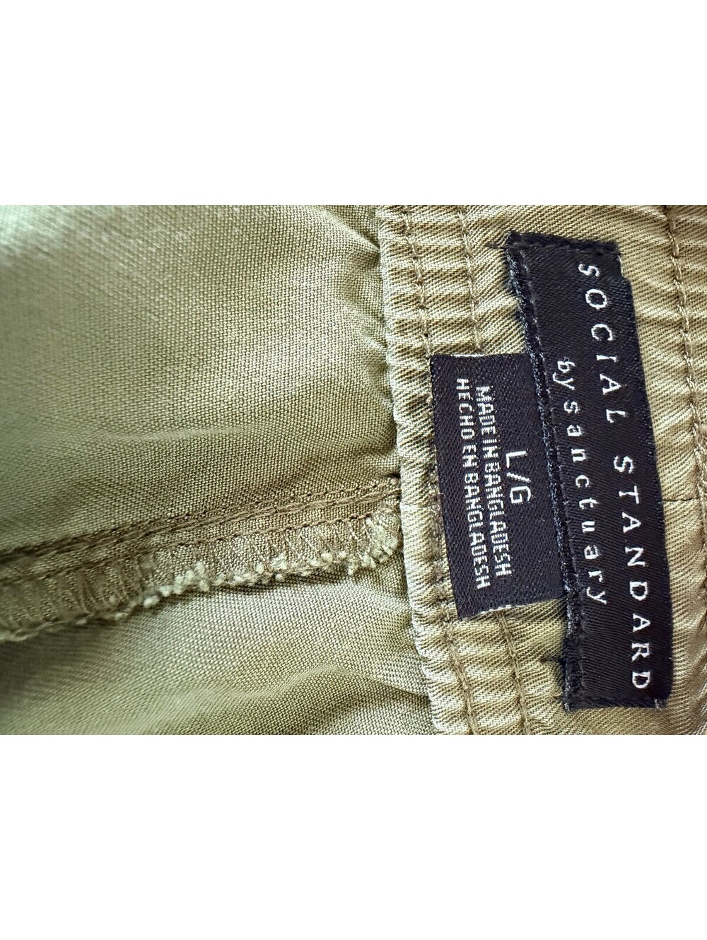 Social Standard Olive Lyocell Cargo Jogger Pants Women's Large Green Utility - Picture 3 of 7